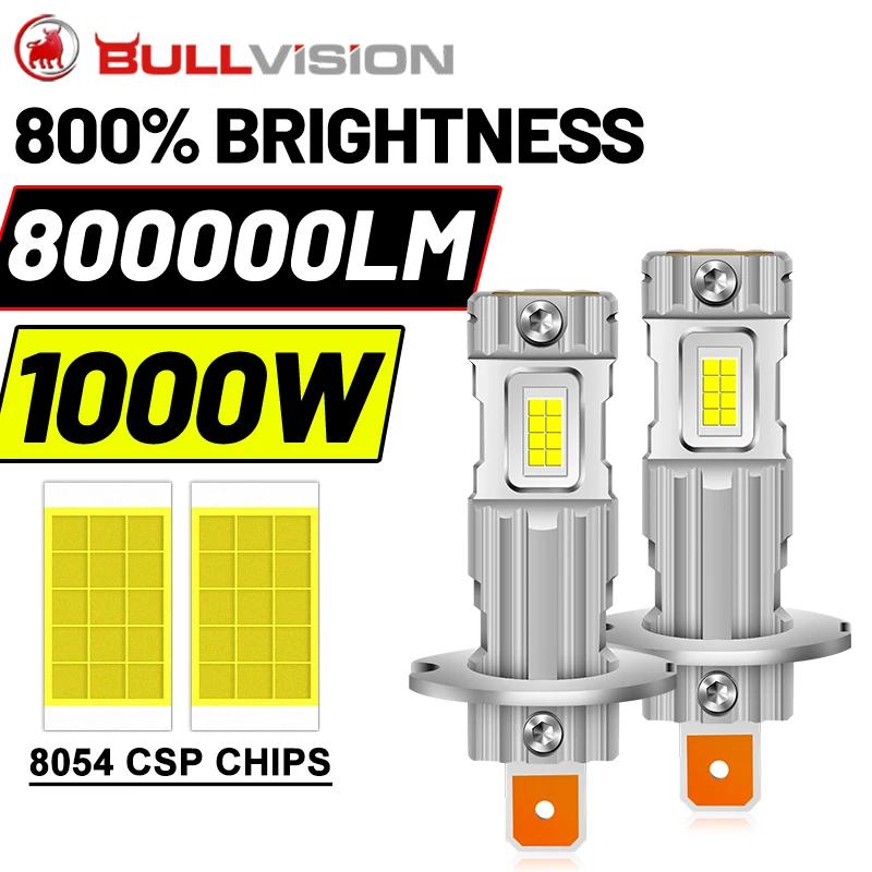 Bullvision H3 LED Canbus 1000W 800000LM 6500K ȭƮ 8054 CSP Ĩ 1:1 ̴ ̿ Ҹ   Ʈ Ȱ 12V 24V